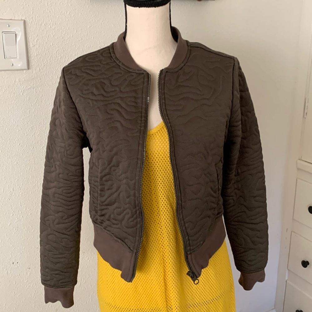 BLANC NOIR Espionage crop Forest Green Bomber Jacket